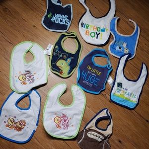 Bundle Lot baby boy bibs birthday